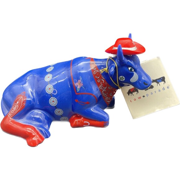 Westland Other - VTG Even Cowgirls Get The Blues 2001 Cows On Parade Ceramic Figurine #9180 NEW!